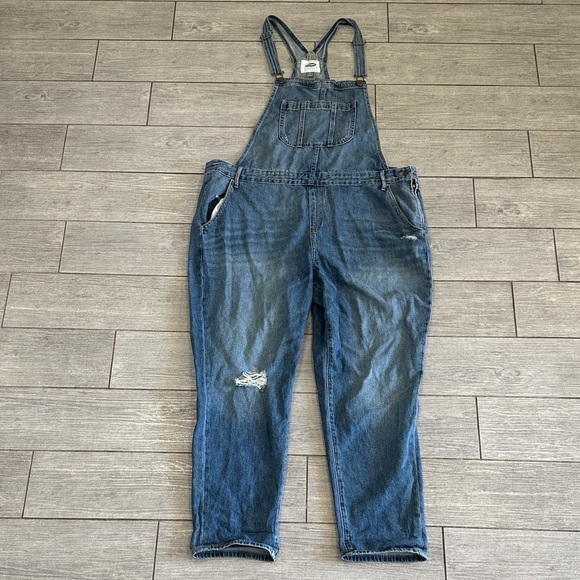 Old Navy Blue Denim Women’s Jeans Overalls XL - Picture 1 of 8